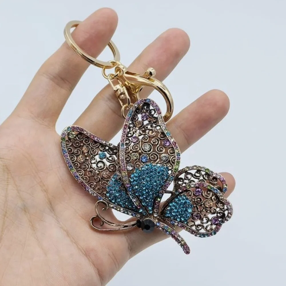 Crystal rhinestone butterfly bag charm purse accessories